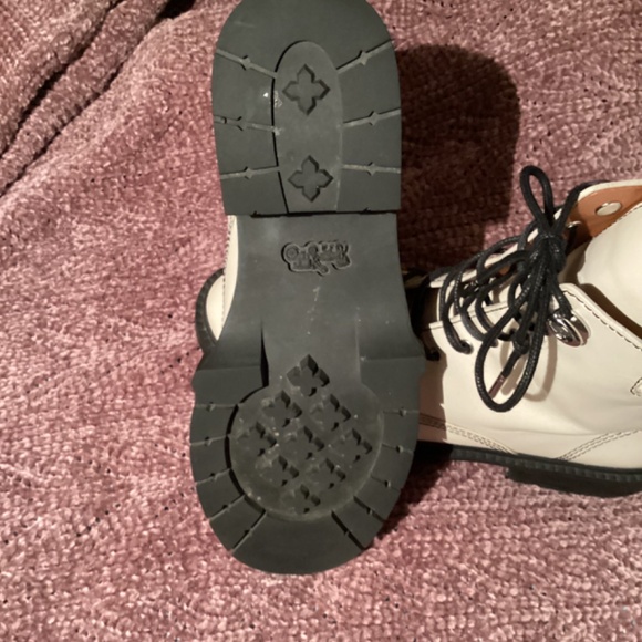 Coach Lorimer Leather Lace Up Combat Boots Cream White Size 8 - Picture 9 of 9